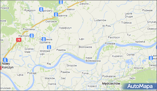 mapa Błotnowola, Błotnowola na mapie Targeo