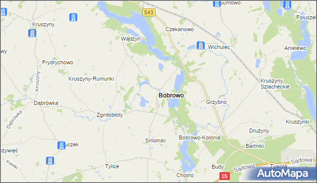 mapa Bobrowo powiat brodnicki, Bobrowo powiat brodnicki na mapie Targeo