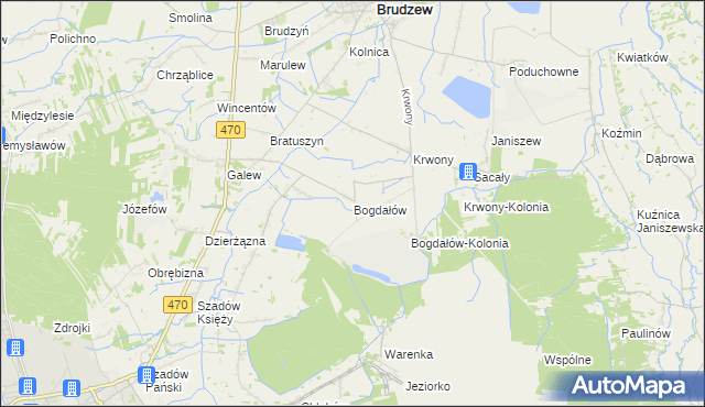 mapa Bogdałów, Bogdałów na mapie Targeo