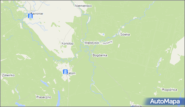 mapa Bogdanka gmina Drawno, Bogdanka gmina Drawno na mapie Targeo