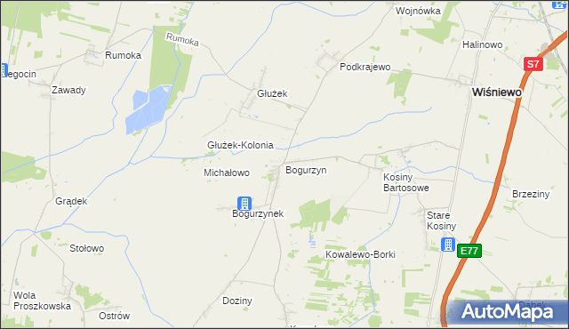 mapa Bogurzyn, Bogurzyn na mapie Targeo