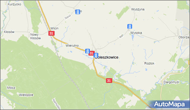 mapa Boleszkowice powiat myśliborski, Boleszkowice powiat myśliborski na mapie Targeo