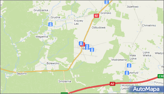 mapa Bolewice gmina Miedzichowo, Bolewice gmina Miedzichowo na mapie Targeo