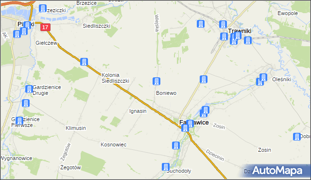mapa Boniewo gmina Fajsławice, Boniewo gmina Fajsławice na mapie Targeo