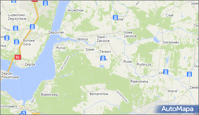 mapa Borki gmina Radzymin, Borki gmina Radzymin na mapie Targeo