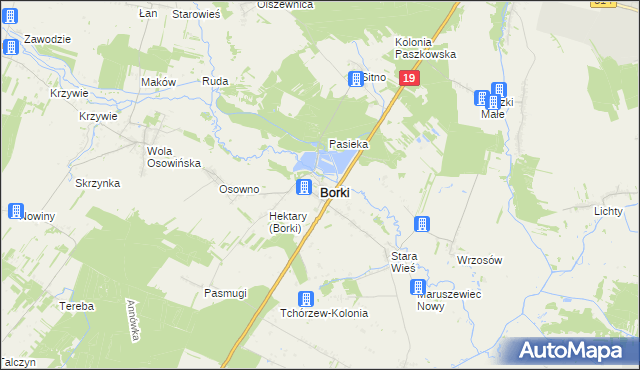 mapa Borki powiat radzyński, Borki powiat radzyński na mapie Targeo