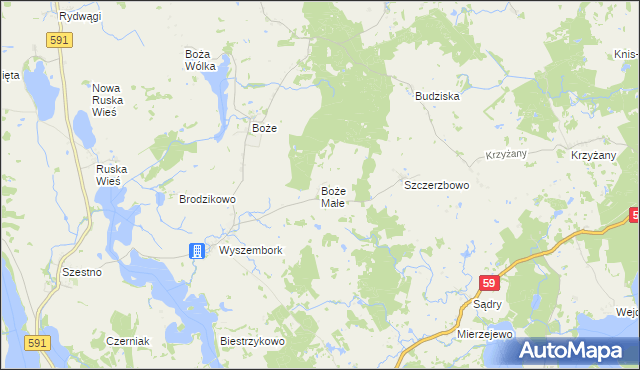 mapa Boże Małe, Boże Małe na mapie Targeo