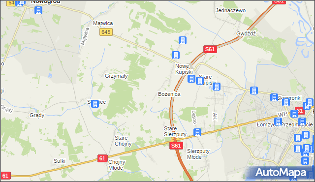 mapa Bożenica, Bożenica na mapie Targeo
