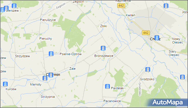 mapa Broniszewice, Broniszewice na mapie Targeo