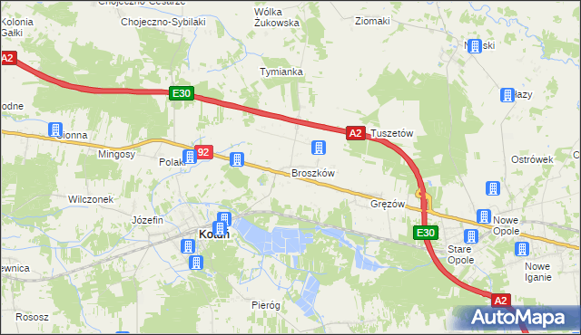 mapa Broszków, Broszków na mapie Targeo
