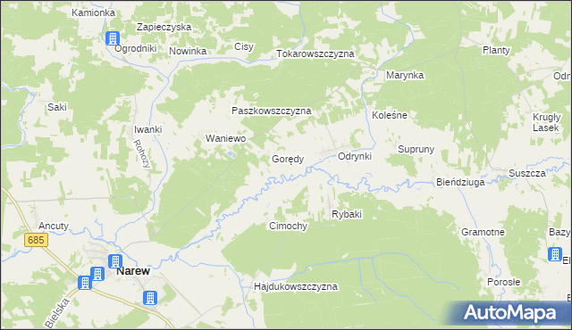 mapa Bruszkowszczyzna, Bruszkowszczyzna na mapie Targeo