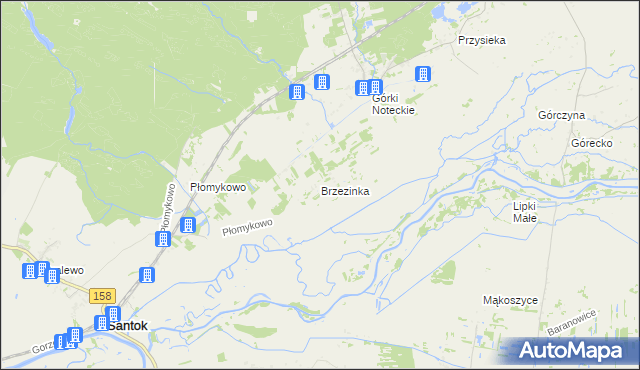mapa Brzezinka gmina Zwierzyn, Brzezinka gmina Zwierzyn na mapie Targeo