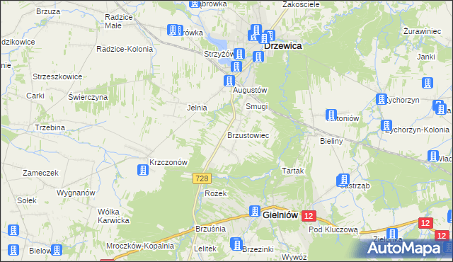 mapa Brzustowiec, Brzustowiec na mapie Targeo