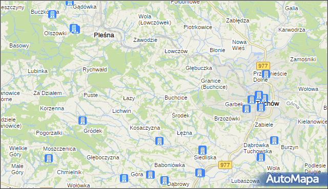 mapa Buchcice, Buchcice na mapie Targeo