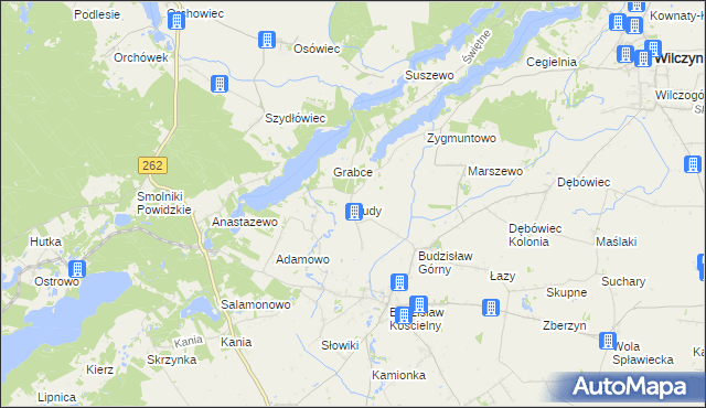 mapa Budy gmina Kleczew, Budy gmina Kleczew na mapie Targeo