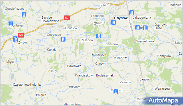 mapa Budziszyn, Budziszyn na mapie Targeo