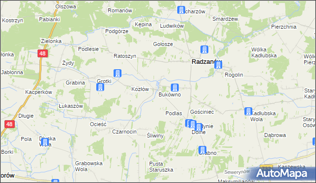 mapa Bukówno, Bukówno na mapie Targeo
