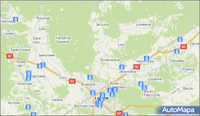 mapa Burakowskie, Burakowskie na mapie Targeo