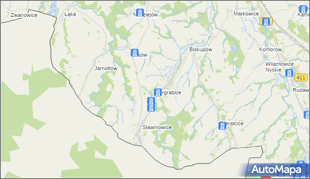 mapa Burgrabice, Burgrabice na mapie Targeo