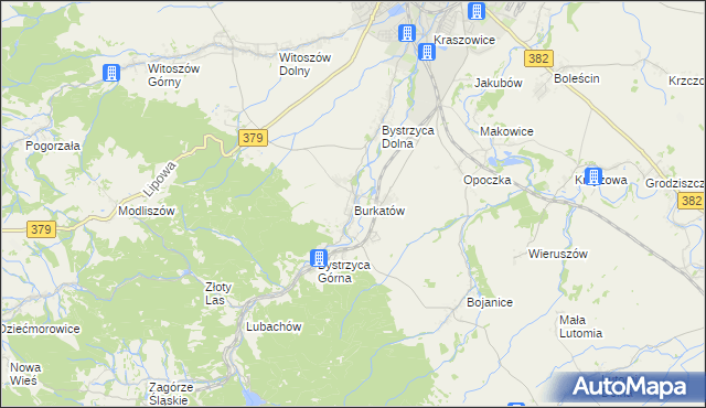 mapa Burkatów, Burkatów na mapie Targeo