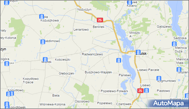 mapa Buszkowo gmina Skulsk, Buszkowo gmina Skulsk na mapie Targeo