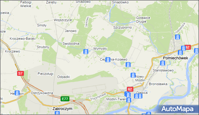 mapa Cegielnia-Kosewo, Cegielnia-Kosewo na mapie Targeo