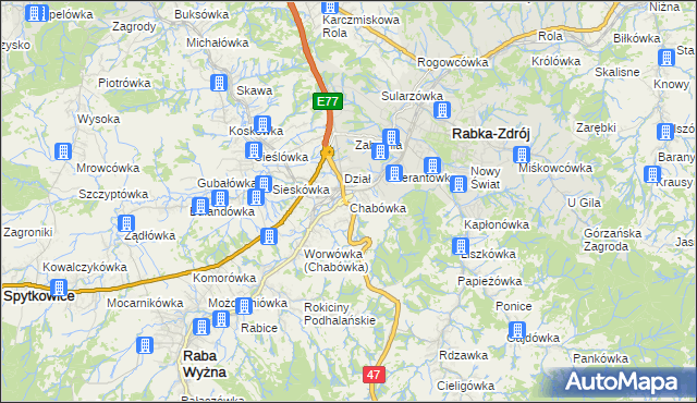 mapa Chabówka, Chabówka na mapie Targeo