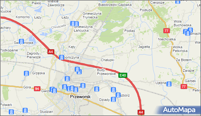 mapa Chałupki gmina Przeworsk, Chałupki gmina Przeworsk na mapie Targeo