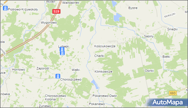 mapa Chańki, Chańki na mapie Targeo