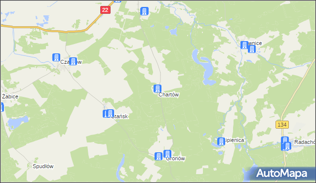 mapa Chartów, Chartów na mapie Targeo