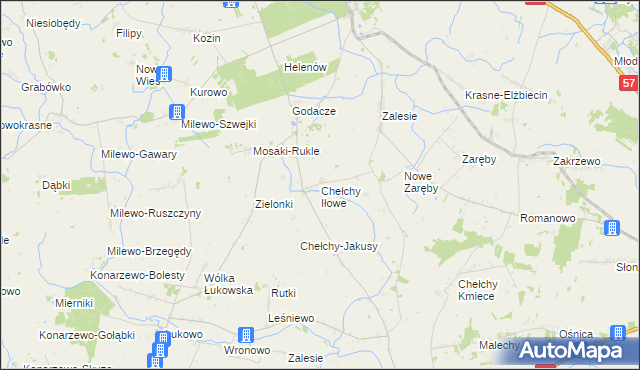 mapa Chełchy Iłowe, Chełchy Iłowe na mapie Targeo