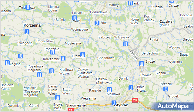 mapa Chodorowa, Chodorowa na mapie Targeo