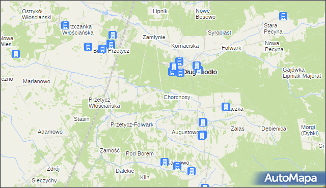 mapa Chorchosy, Chorchosy na mapie Targeo
