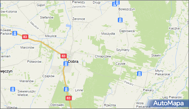 mapa Chrapczew, Chrapczew na mapie Targeo