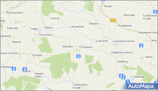 mapa Chyżowice, Chyżowice na mapie Targeo