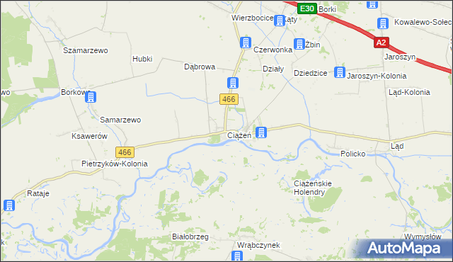 mapa Ciążeń, Ciążeń na mapie Targeo