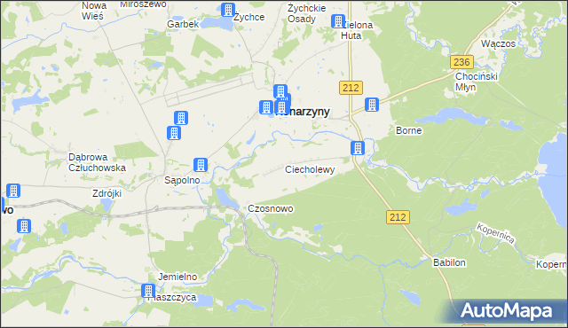 mapa Ciecholewy gmina Konarzyny, Ciecholewy gmina Konarzyny na mapie Targeo