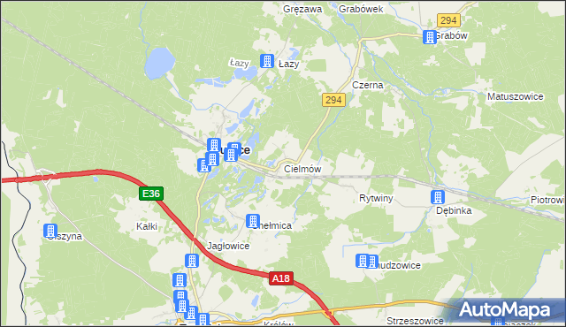 mapa Cielmów, Cielmów na mapie Targeo