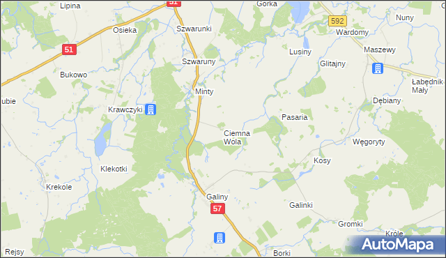 mapa Ciemna Wola, Ciemna Wola na mapie Targeo
