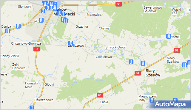 mapa Ciepielewo, Ciepielewo na mapie Targeo