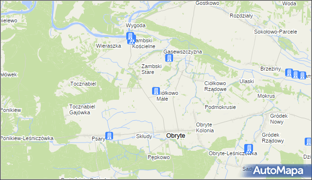 mapa Ciółkowo Małe, Ciółkowo Małe na mapie Targeo