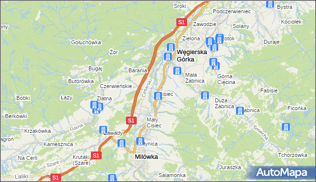 mapa Cisiec, Cisiec na mapie Targeo