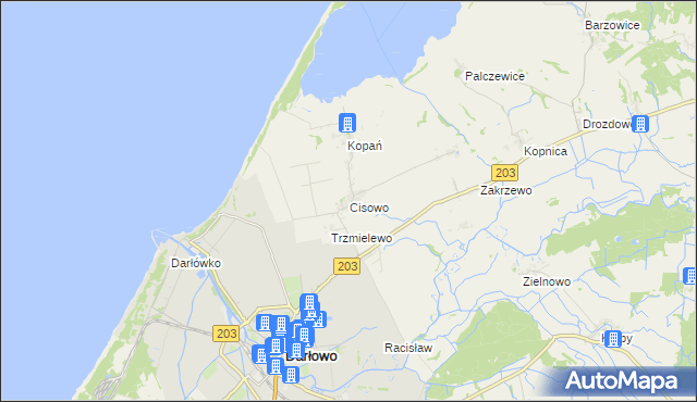 mapa Cisowo, Cisowo na mapie Targeo