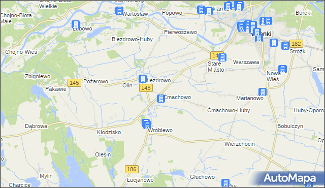 mapa Ćmachowo, Ćmachowo na mapie Targeo