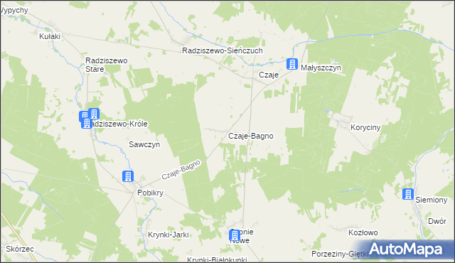 mapa Czaje-Bagno, Czaje-Bagno na mapie Targeo