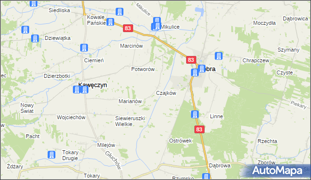 mapa Czajków gmina Dobra, Czajków gmina Dobra na mapie Targeo