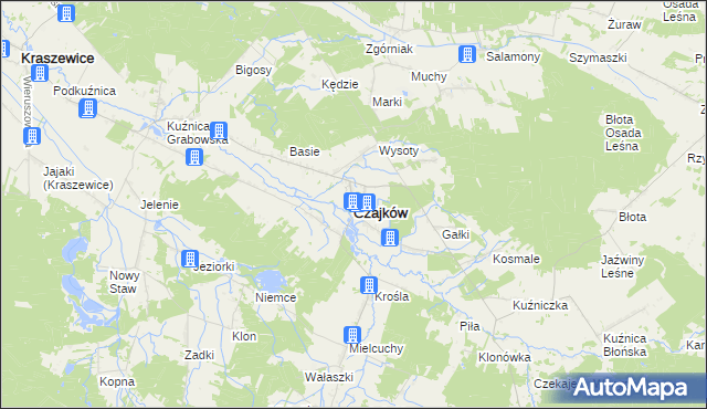 mapa Czajków powiat ostrzeszowski, Czajków powiat ostrzeszowski na mapie Targeo