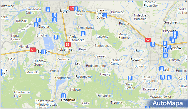 mapa Czaniec, Czaniec na mapie Targeo