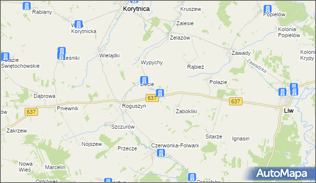 mapa Czaple gmina Korytnica, Czaple gmina Korytnica na mapie Targeo