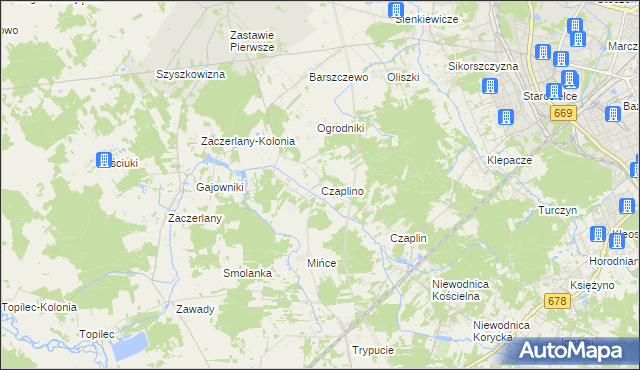 mapa Czaplino gmina Choroszcz, Czaplino gmina Choroszcz na mapie Targeo
